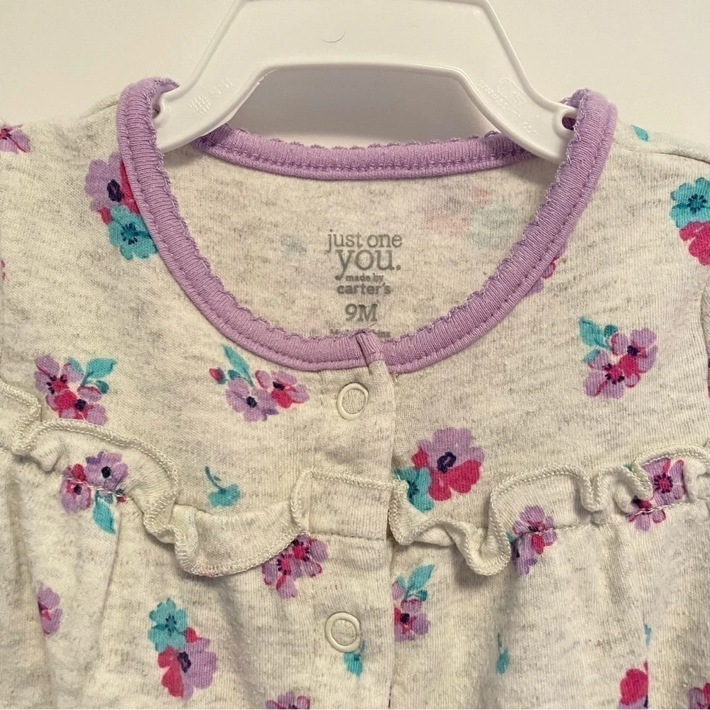 Carter's Baby Girl Infant Cotton Footie PJs 4 Pairs Size 9 Months